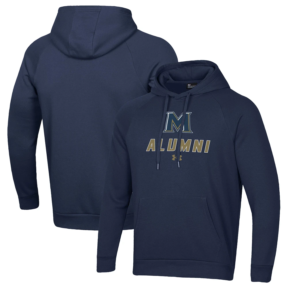 Men's Under Armour Navy Mount St. Mary's Mountaineers Alumni Rival Fleece Pullover Hoodie