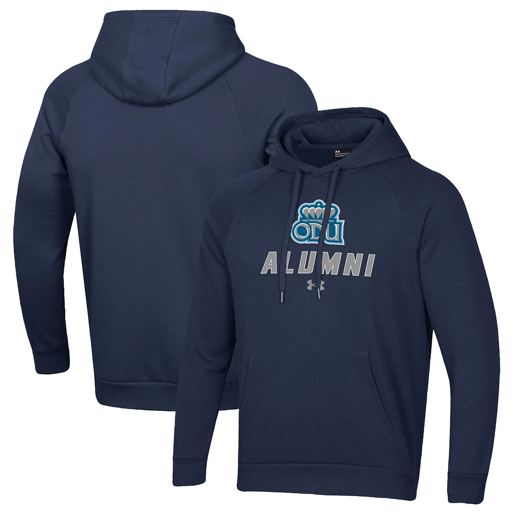 Men's Under Armour Navy Old Dominion Monarchs Alumni Rival Fleece Pullover Hoodie