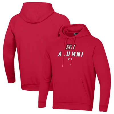Men's Under Armour Red Saint Francis Flash Alumni Rival Fleece Pullover Hoodie