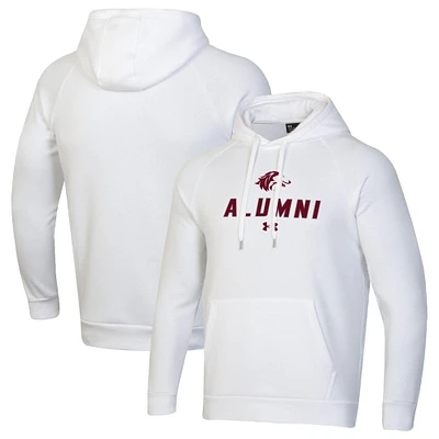 Men's Under Armour White Southern Illinois Salukis Alumni Rival Fleece Pullover Hoodie