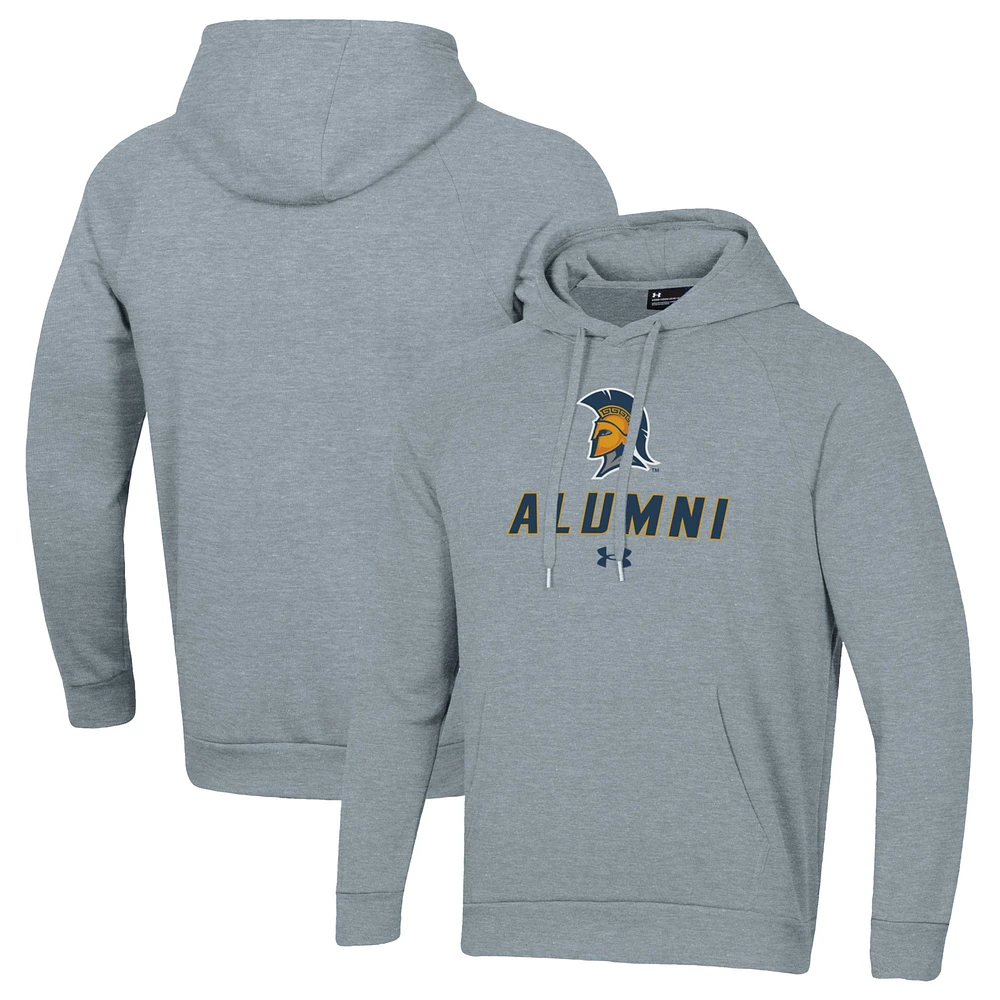 Men's Under Armour Gray UNCG Spartans Alumni Rival Fleece Pullover Hoodie