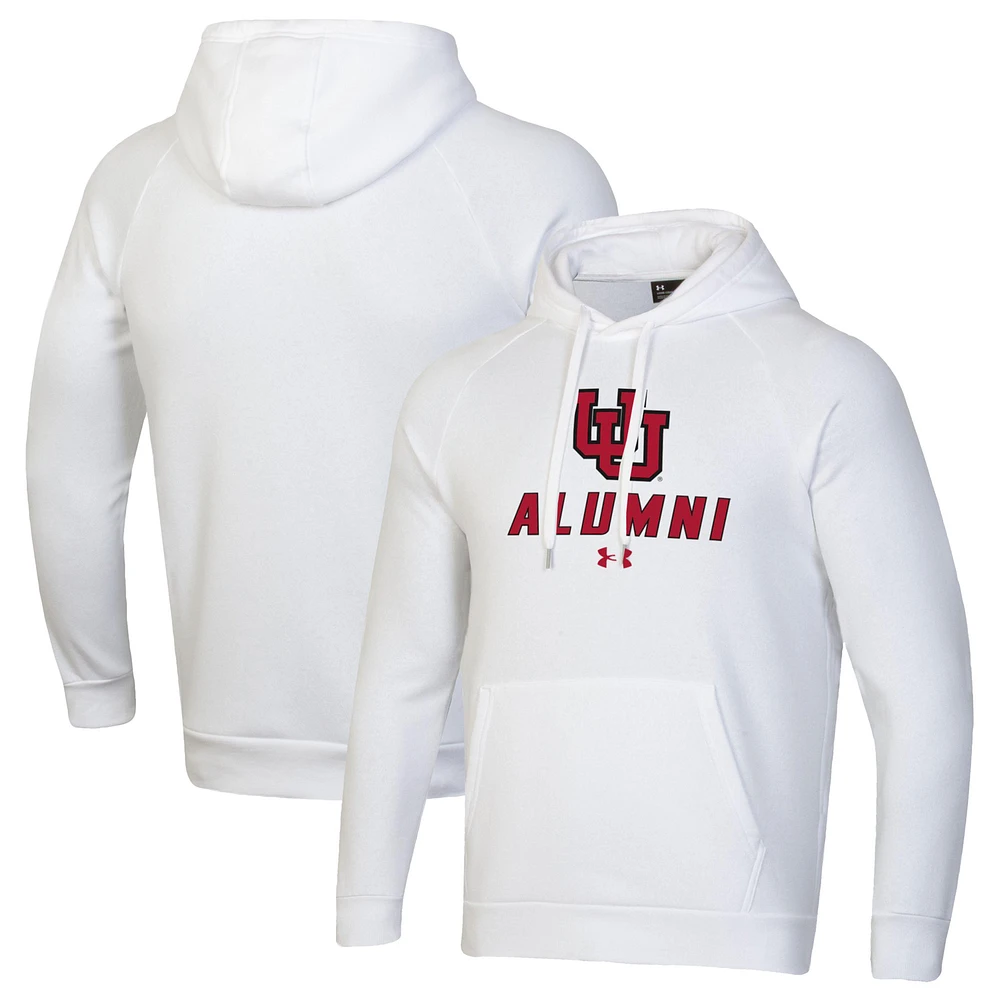 Men's Under Armour White Utah Utes Alumni Rival Fleece Pullover Hoodie
