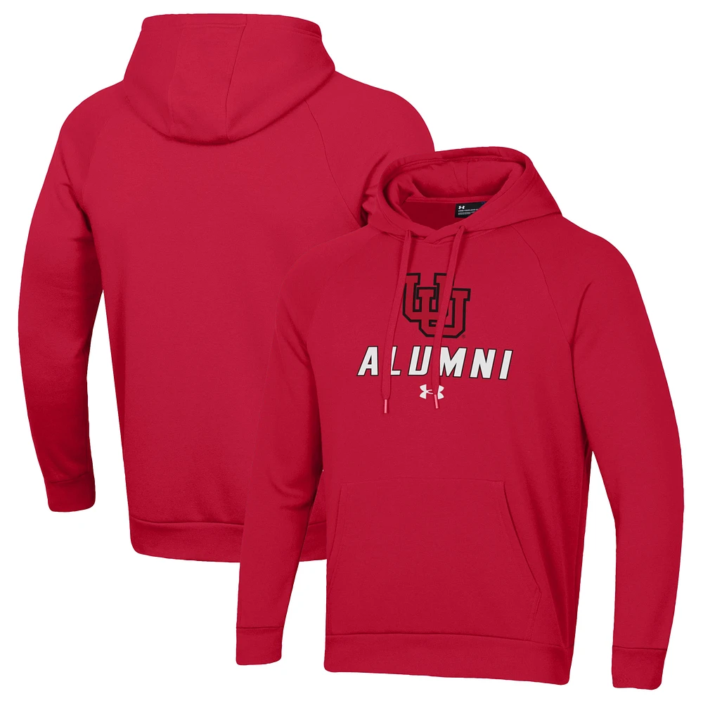 Men's Under Armour Red Utah Utes Alumni Rival Fleece Pullover Hoodie