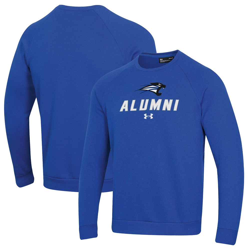 Men's Under Armour Royal Saint Francis Cougars Alumni Rival Raglan Fleece Pullover Sweatshirt