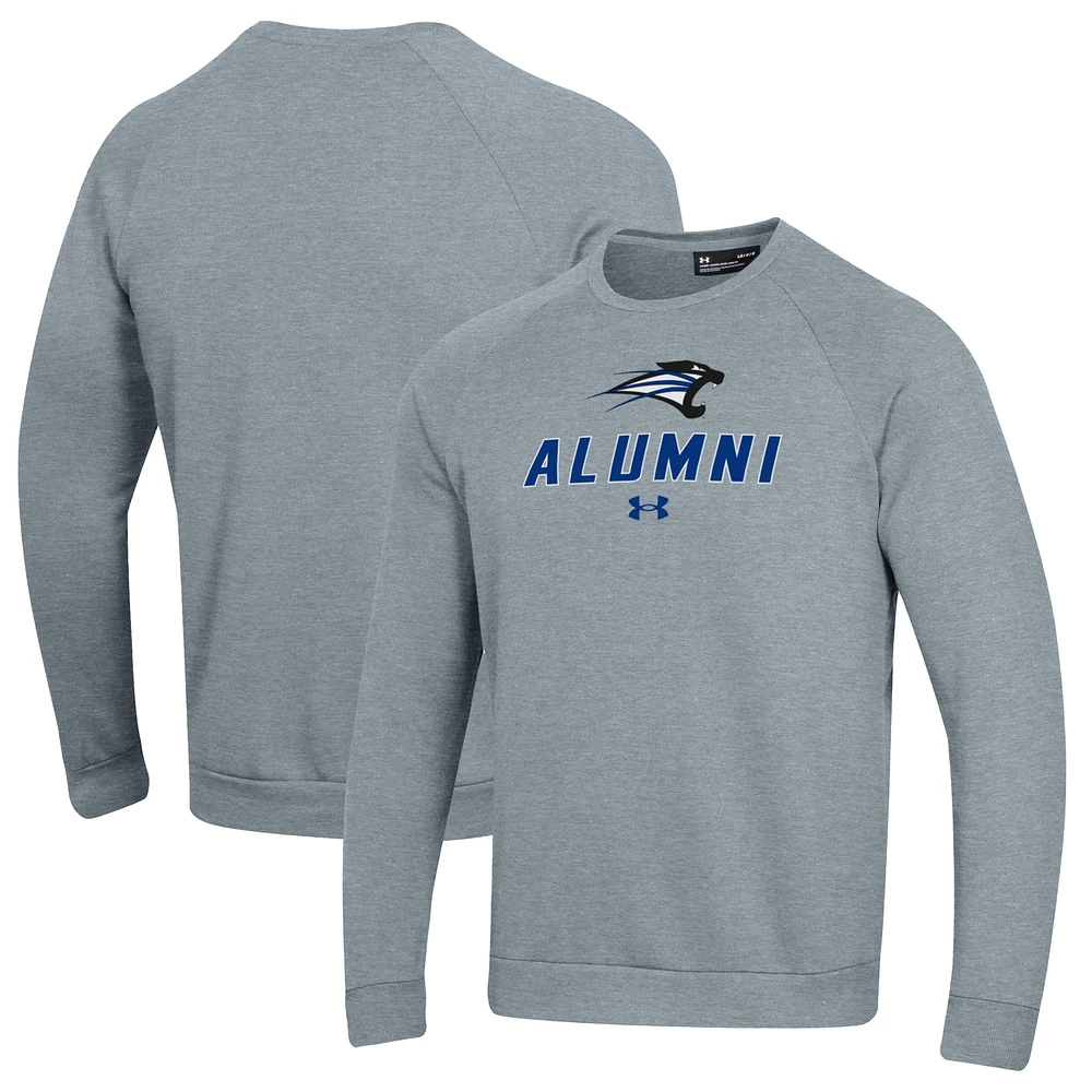 Men's Under Armour Gray Saint Francis Cougars Alumni Rival Raglan Fleece Pullover Sweatshirt