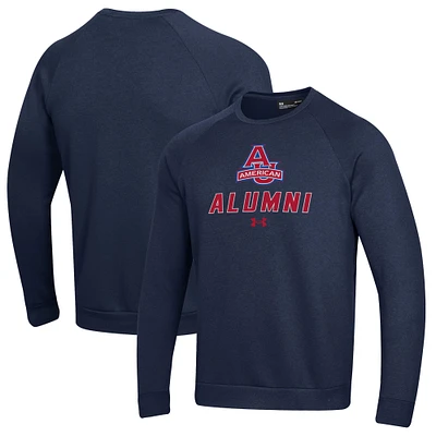 Men's Under Armour Navy American University Eagles Alumni Rival Fleece Pullover Sweatshirt
