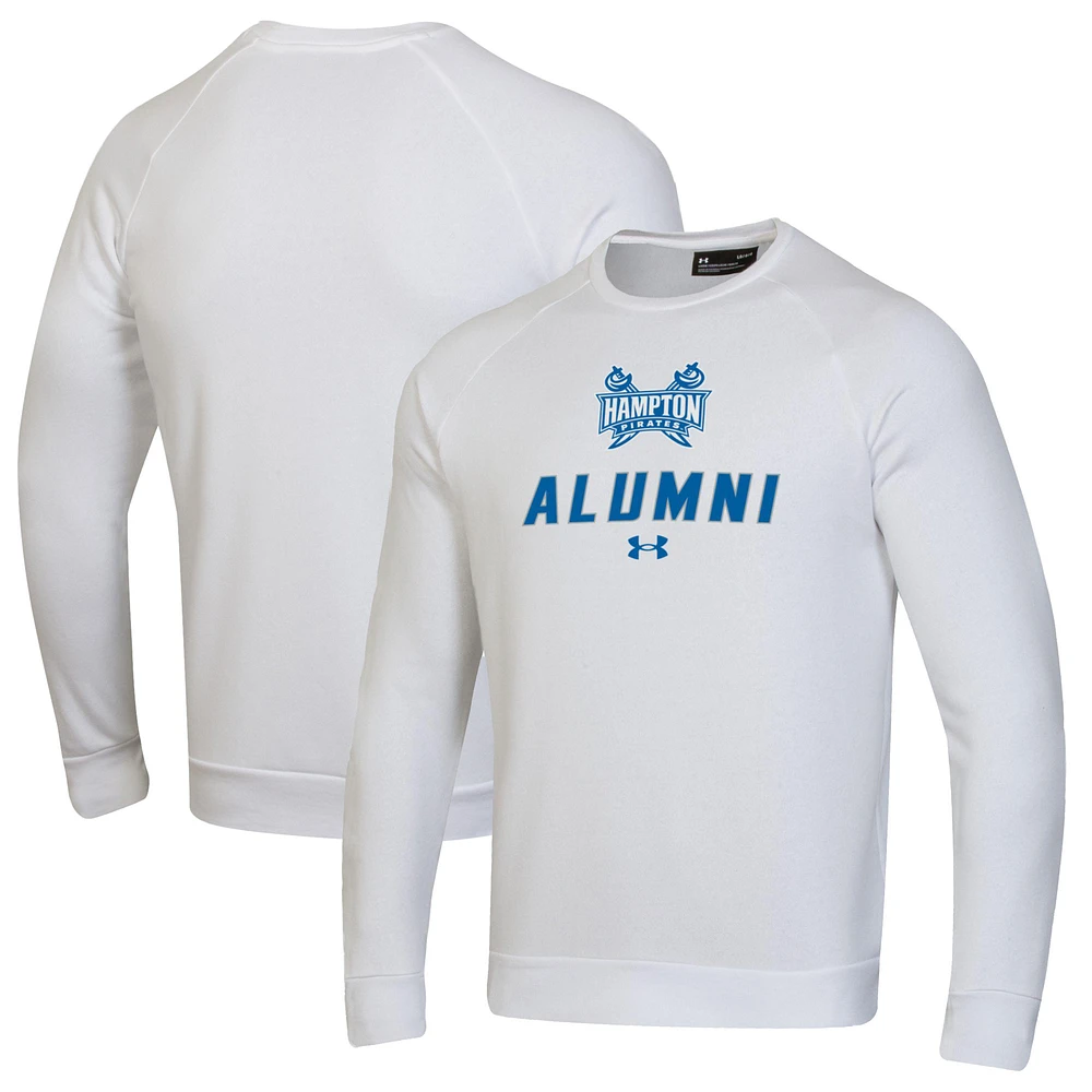Men's Under Armour White Hampton Pirates Alumni Rival Fleece Pullover Sweatshirt