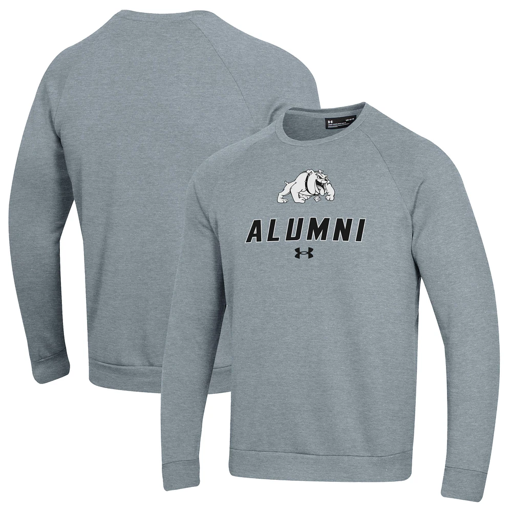Men's Under Armour Gray Bowie State Bulldogs Alumni Rival Raglan Fleece Pullover Sweatshirt