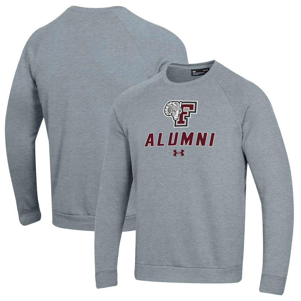 Men's Under Armour Gray Fordham Rams Alumni Rival Fleece Pullover Sweatshirt