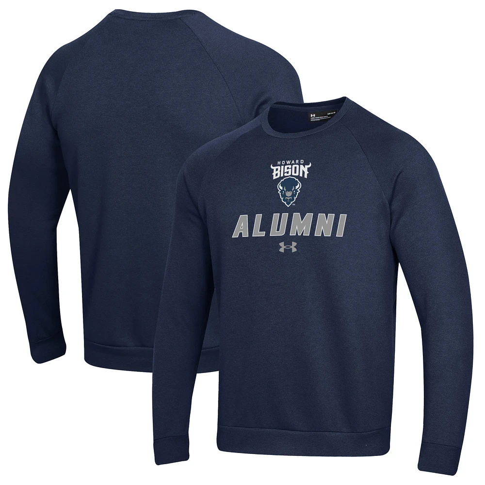 Men's Under Armour Navy Howard Bison Alumni Rival Fleece Pullover Sweatshirt