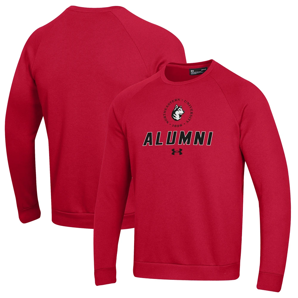 Men's Under Armour Red Northeastern Huskies Alumni Rival Fleece Pullover Sweatshirt