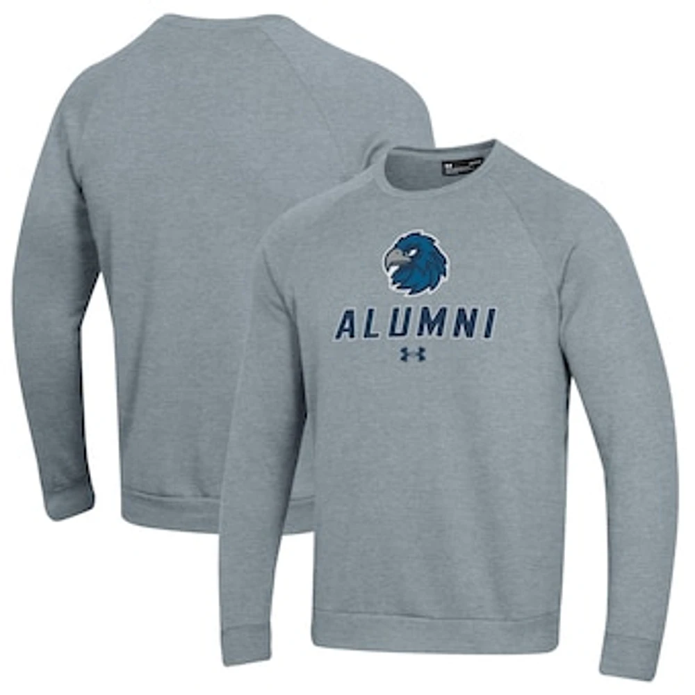Men's Under Armour Gray Monmouth Hawks Alumni Rival Fleece Pullover Sweatshirt