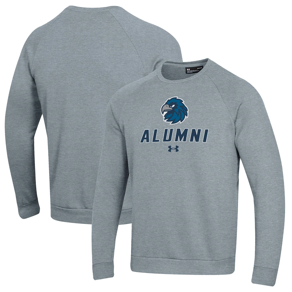 Men's Under Armour Gray Monmouth Hawks Alumni Rival Fleece Pullover Sweatshirt