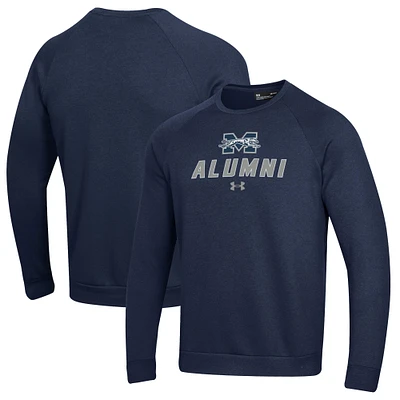 Men's Under Armour Navy Moravian Greyhounds Alumni Rival Fleece Pullover Sweatshirt