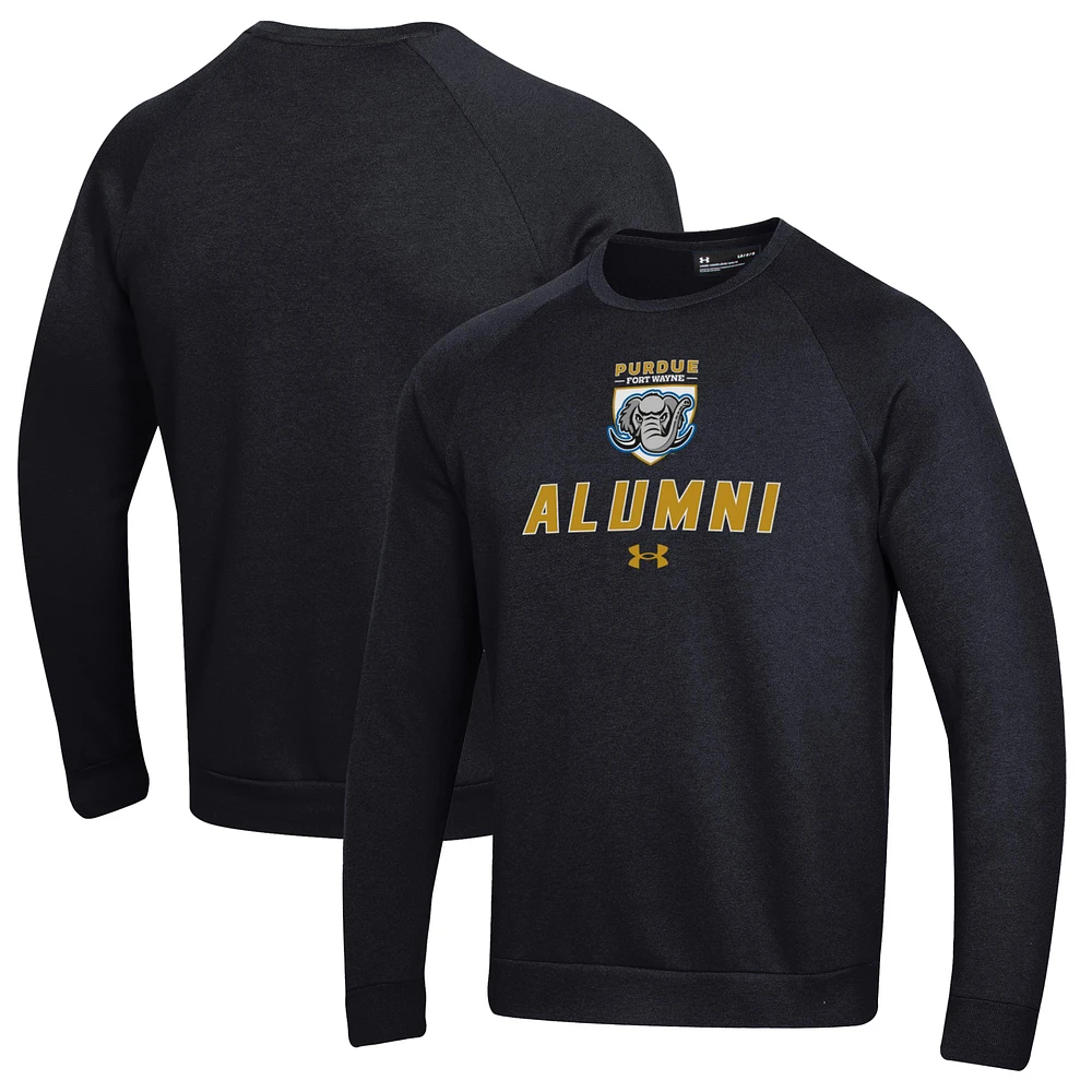 Men's Under Armour Black Purdue Fort Wayne Mastodons Alumni Rival Fleece Pullover Sweatshirt