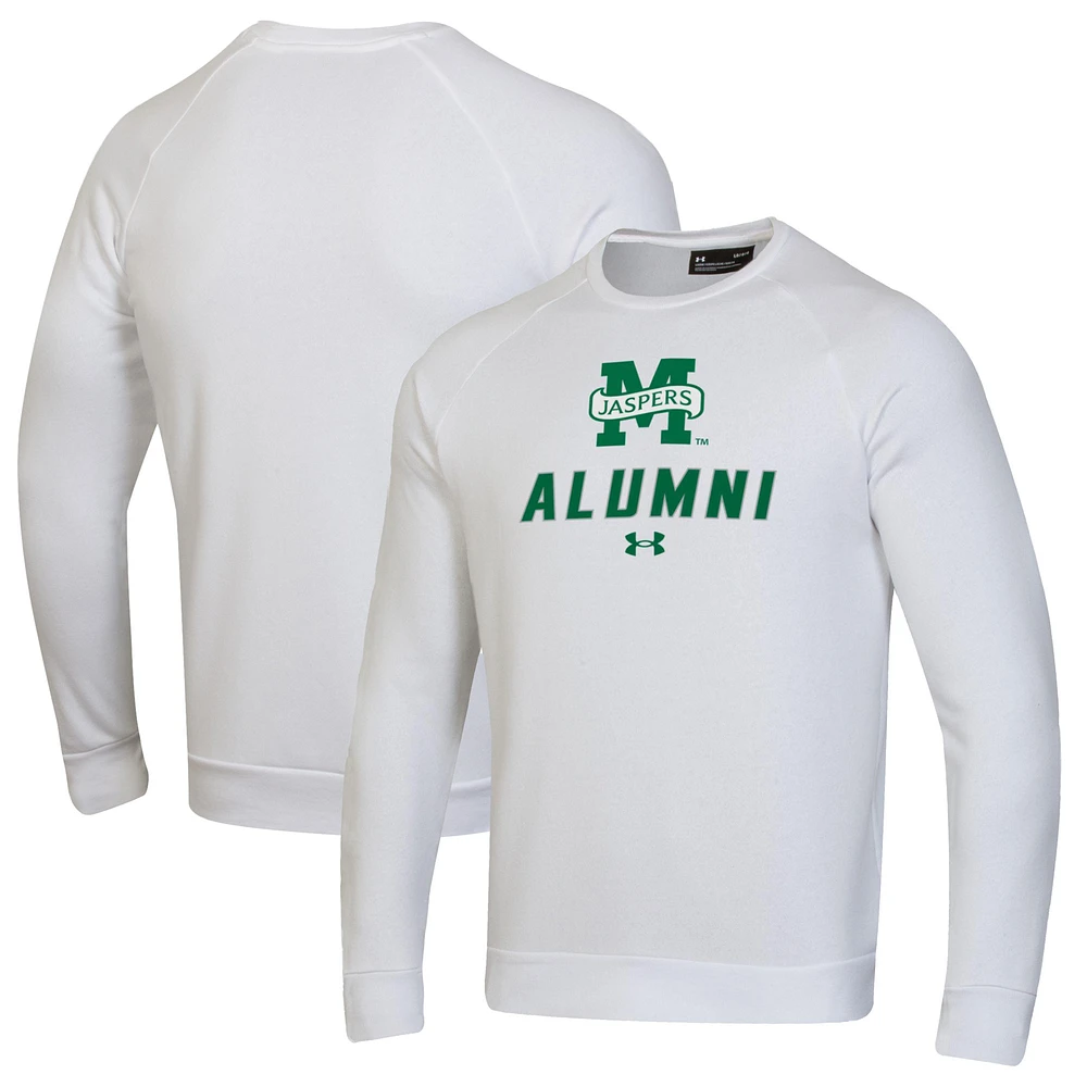 Men's Under Armour White Manhattan Jaspers Alumni Rival Fleece Pullover Sweatshirt