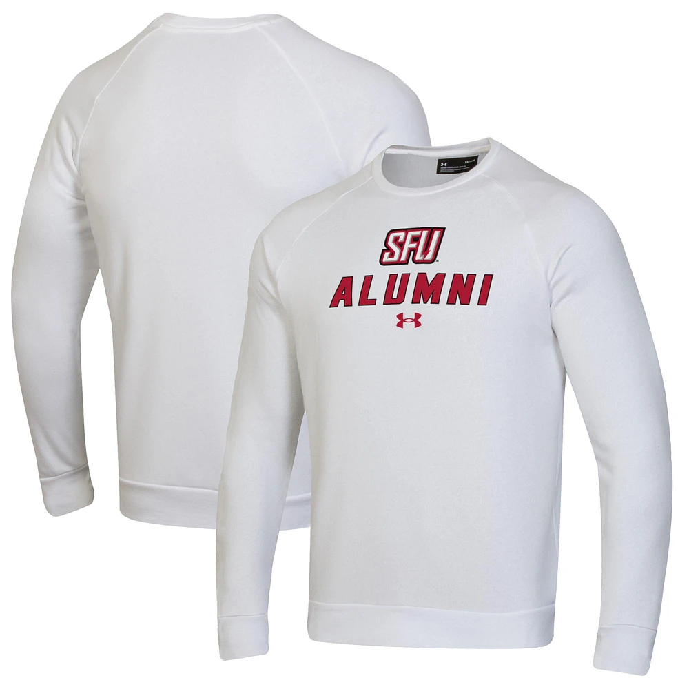 Men's Under Armour White Saint Francis Red Flash Alumni Rival Fleece Pullover Sweatshirt