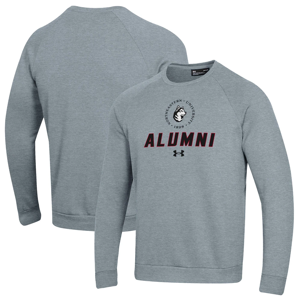 Men's Under Armour Gray Northeastern Huskies Alumni Rival Fleece Pullover Sweatshirt