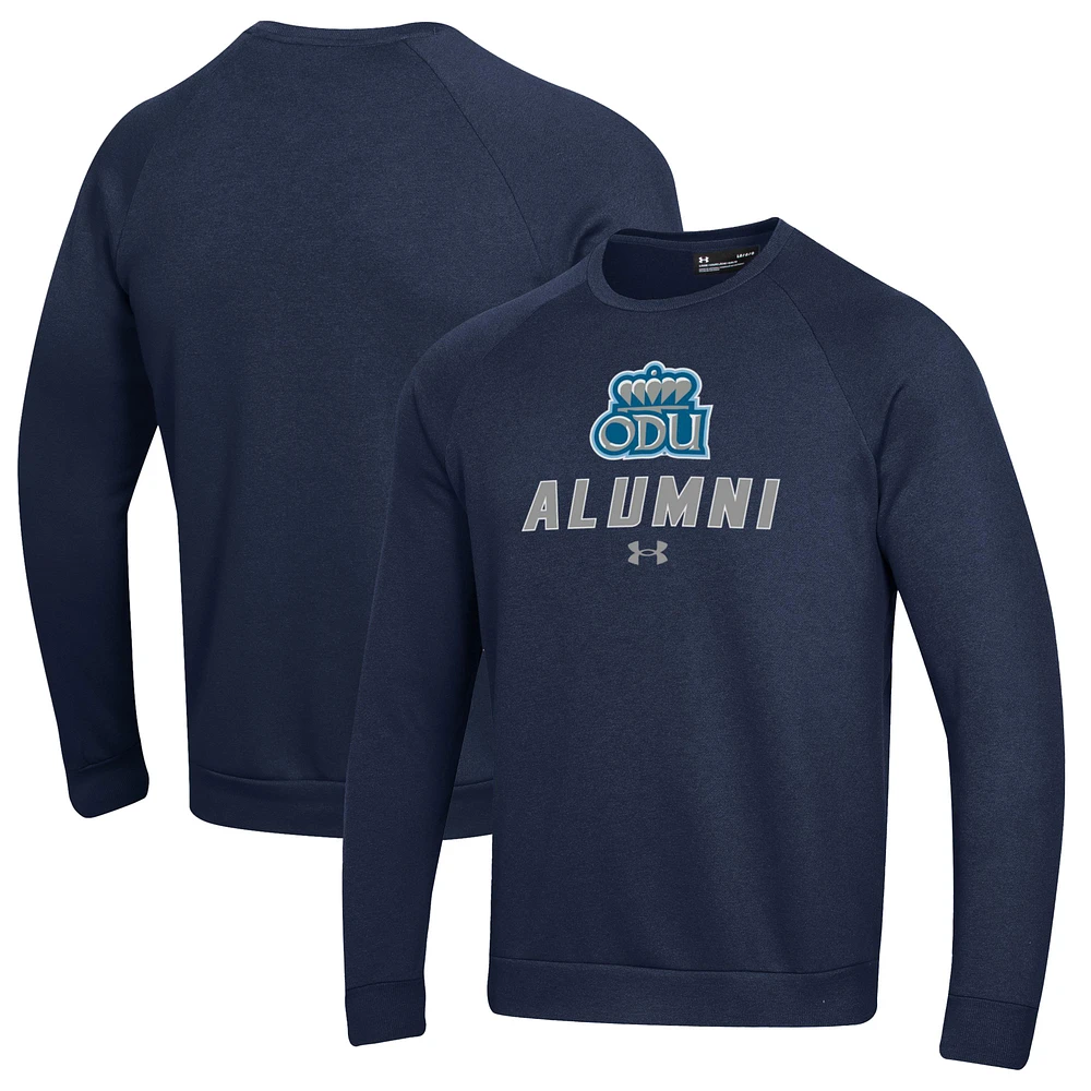 Men's Under Armour Navy Old Dominion Monarchs Alumni Rival Fleece Pullover Sweatshirt