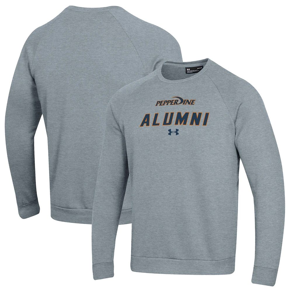 Men's Under Armour Gray Pepperdine Waves Alumni Rival Fleece Pullover Sweatshirt