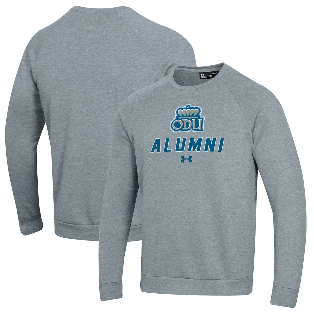 Men's Under Armour Gray Old Dominion Monarchs Alumni Rival Fleece Pullover Sweatshirt