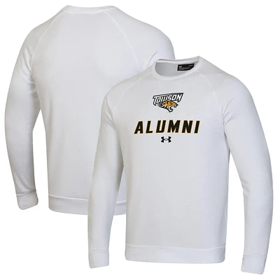 Men's Under Armour White Towson Tigers Alumni Rival Fleece Pullover Sweatshirt