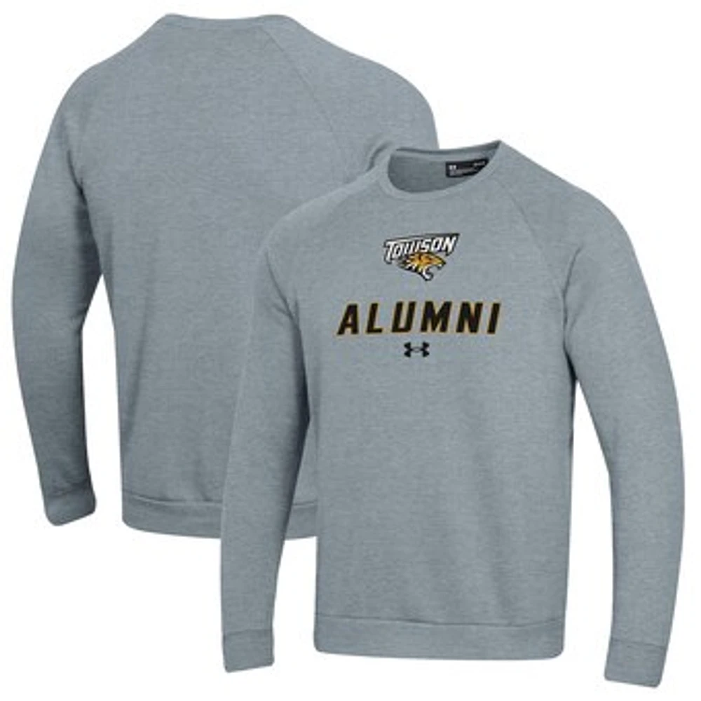 Men's Under Armour Gray Towson Tigers Alumni Rival Fleece Pullover Sweatshirt