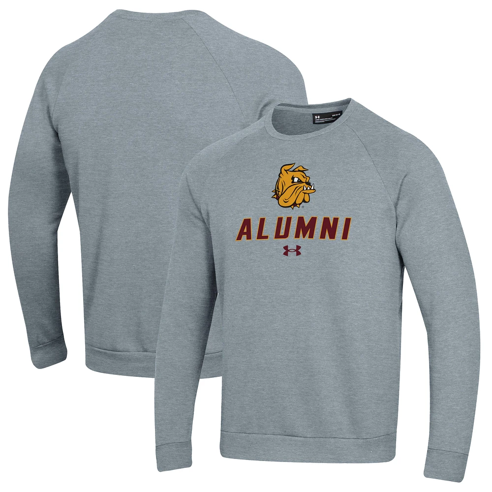 Men's Under Armour Gray Minnesota Duluth Bulldogs Alumni Rival Fleece Pullover Sweatshirt