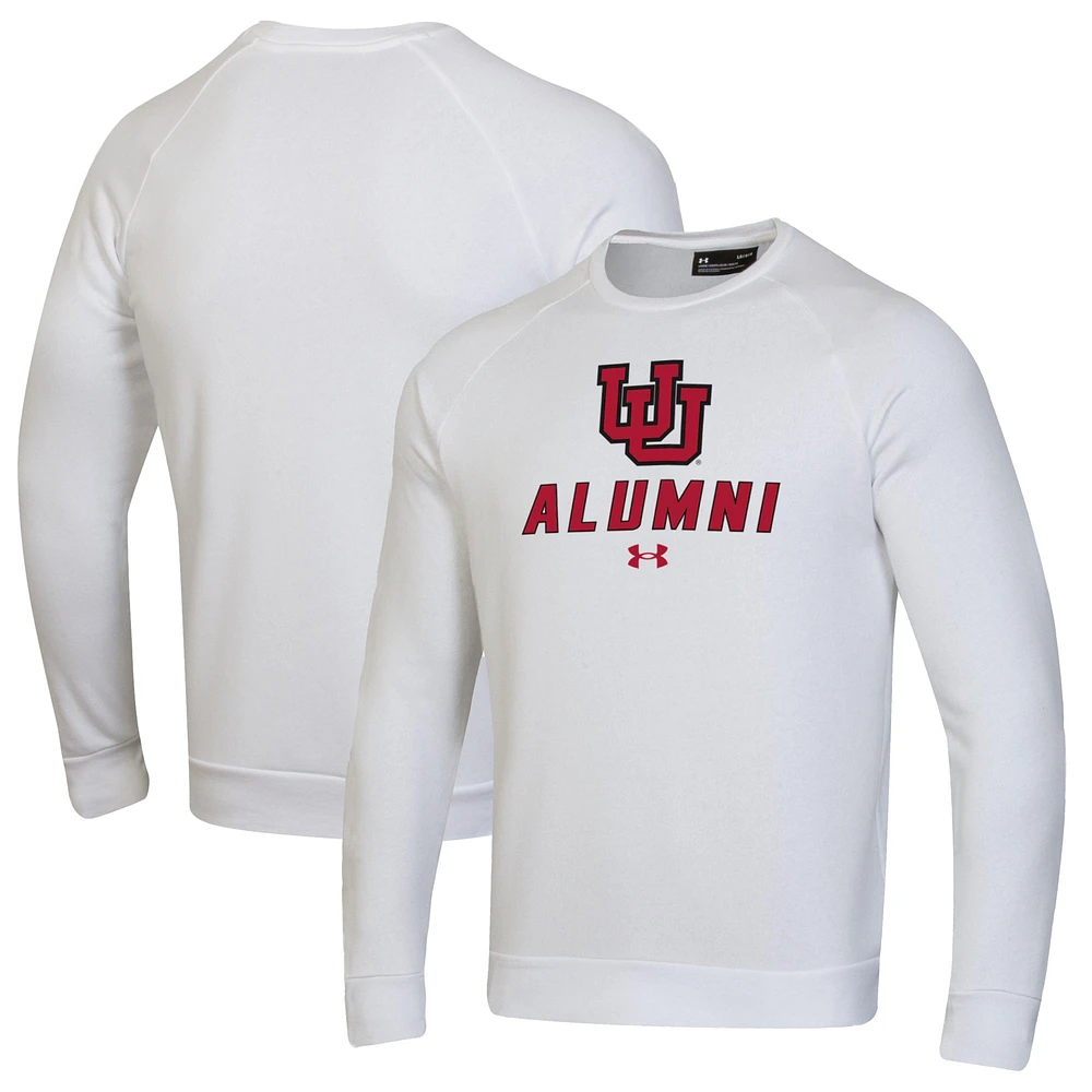 Men's Under Armour White Utah Utes Alumni Rival Fleece Pullover Sweatshirt