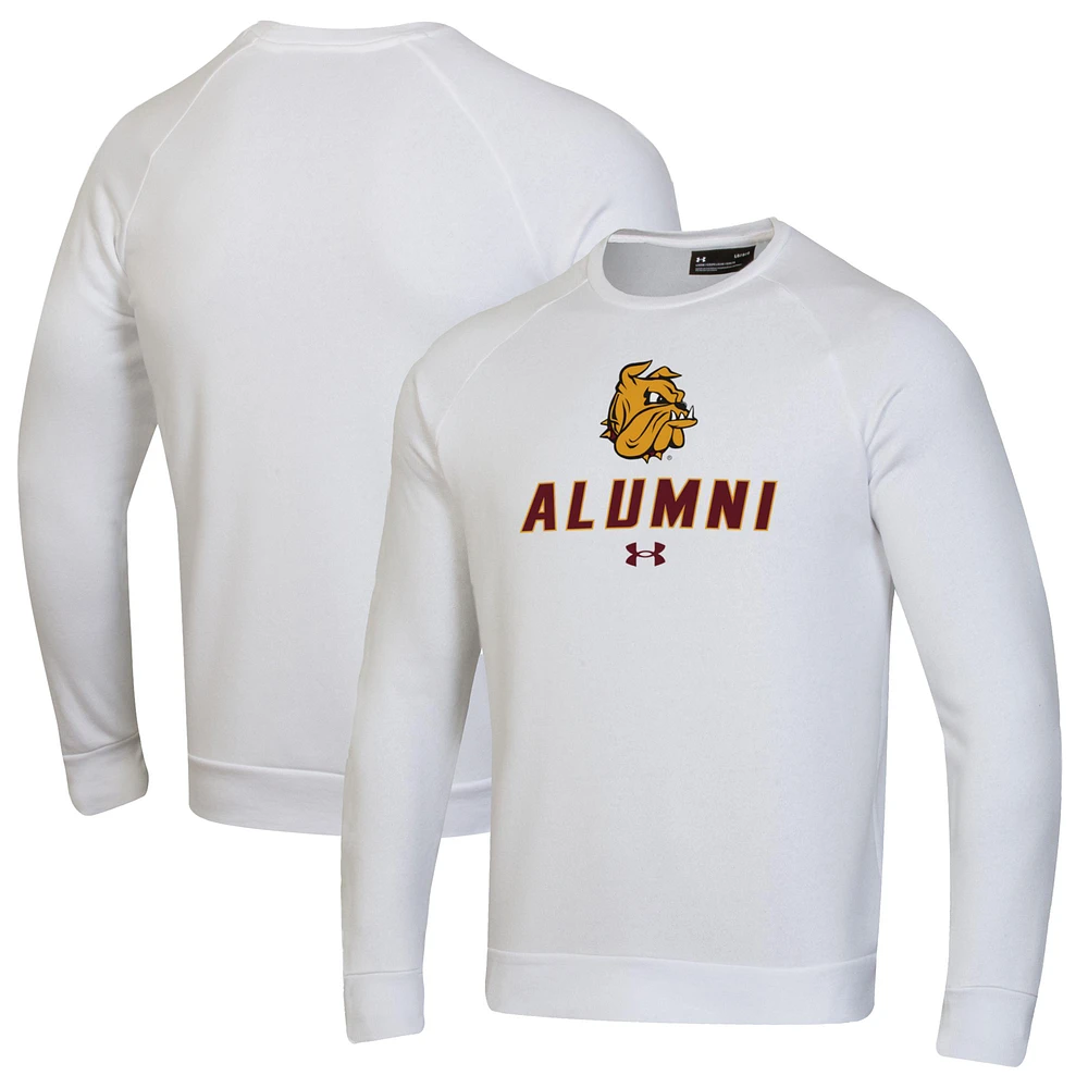 Men's Under Armour White Minnesota Duluth Bulldogs Alumni Rival Fleece Pullover Sweatshirt
