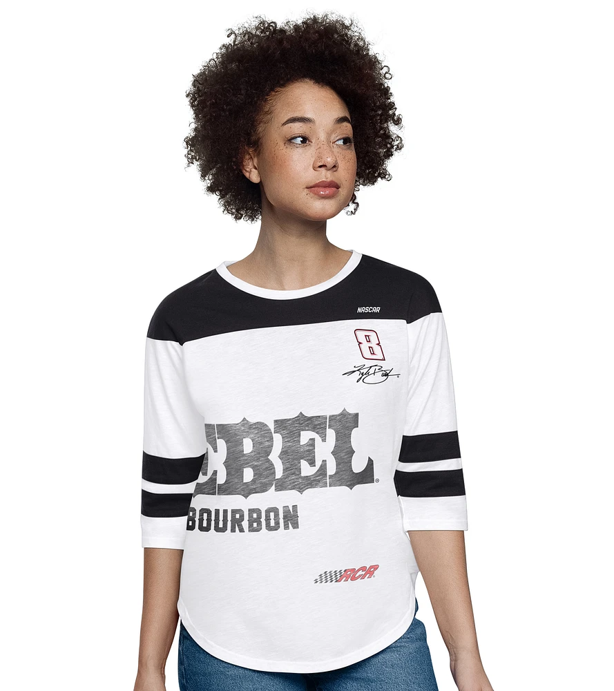 Women's Starter White Kyle Busch Grand Slam 3/4-Sleeve T-Shirt
