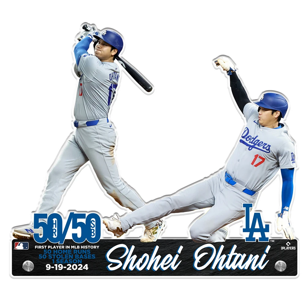 Shohei Ohtani Los Angeles Dodgers 50/50 Club 12" Limited Edition Steel Acrylic Plaque