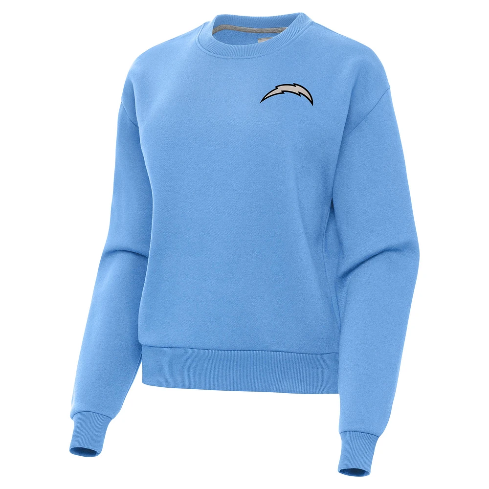 Women's Antigua Powder Blue Los Angeles Chargers Victory Pullover Sweatshirt