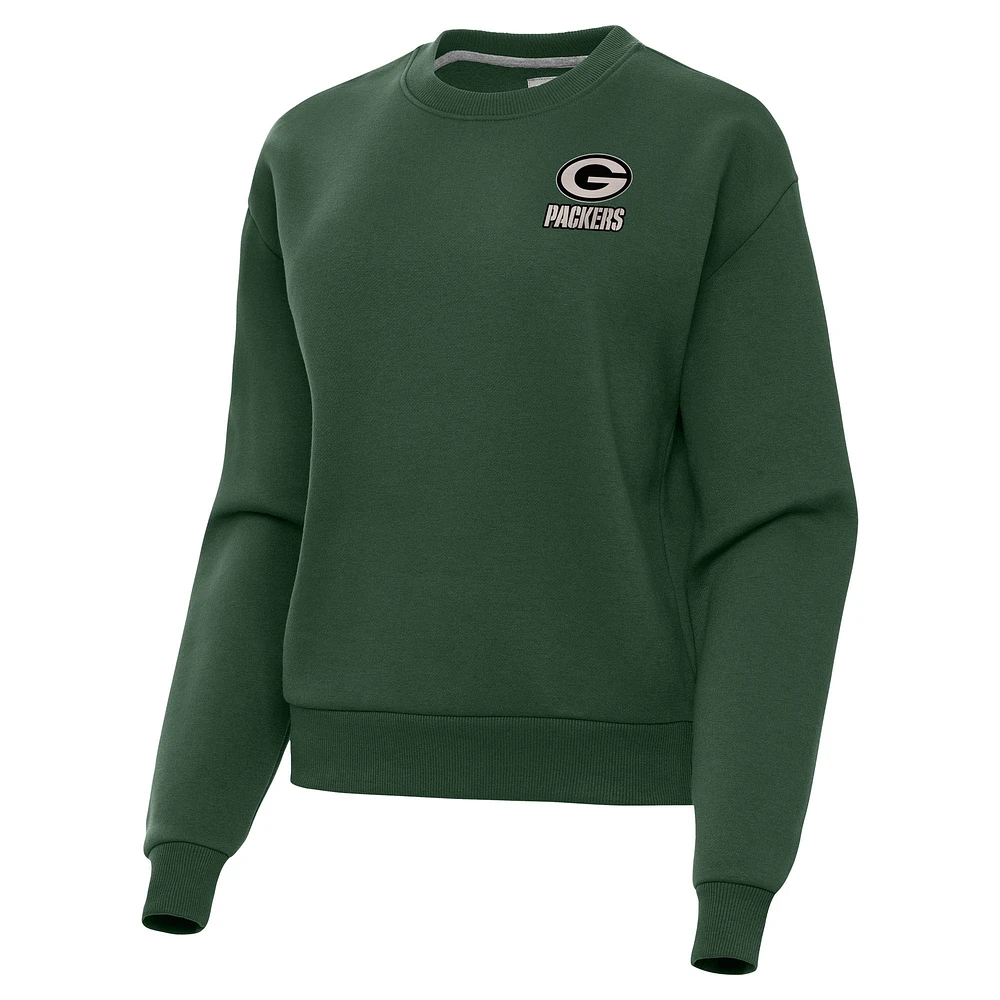 Women's Antigua Hunter Green Bay Packers Victory Pullover Sweatshirt