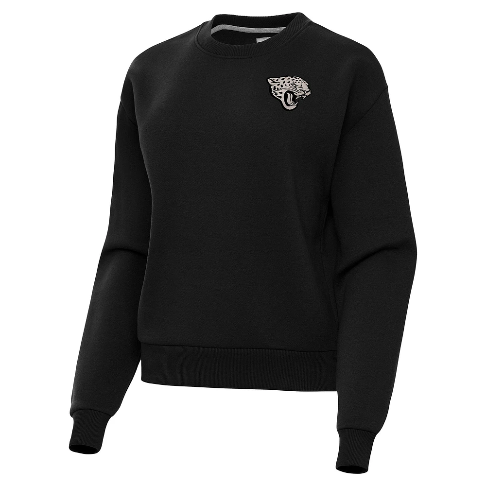 Women's Antigua Black Jacksonville Jaguars Victory Pullover Sweatshirt