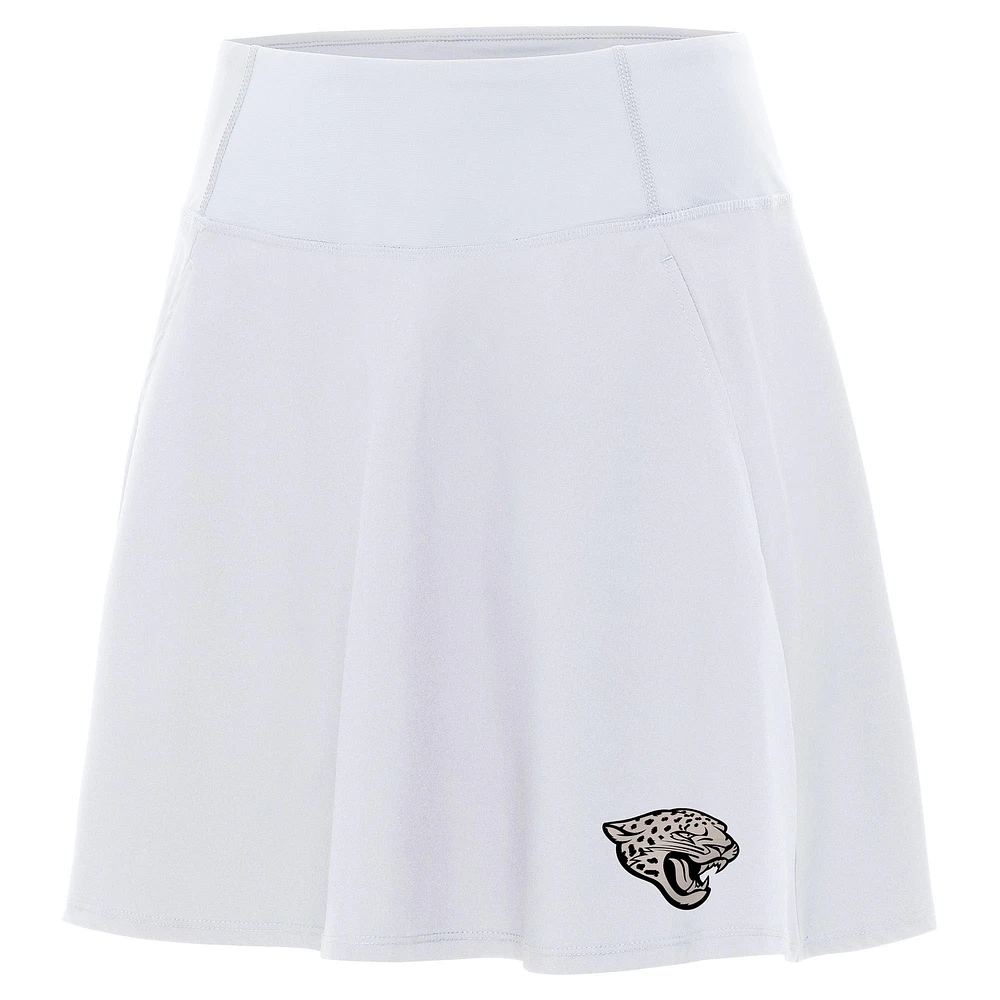 Women's Antigua White Jacksonville Jaguars Brushed Carbon Chip Skort