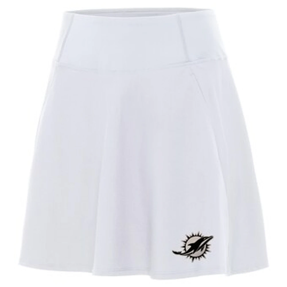 Women's Antigua White Miami Dolphins Brushed Carbon Chip Skort