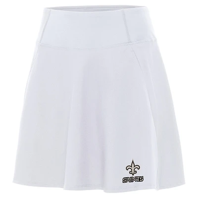Women's Antigua White New Orleans Saints Brushed Carbon Chip Skort