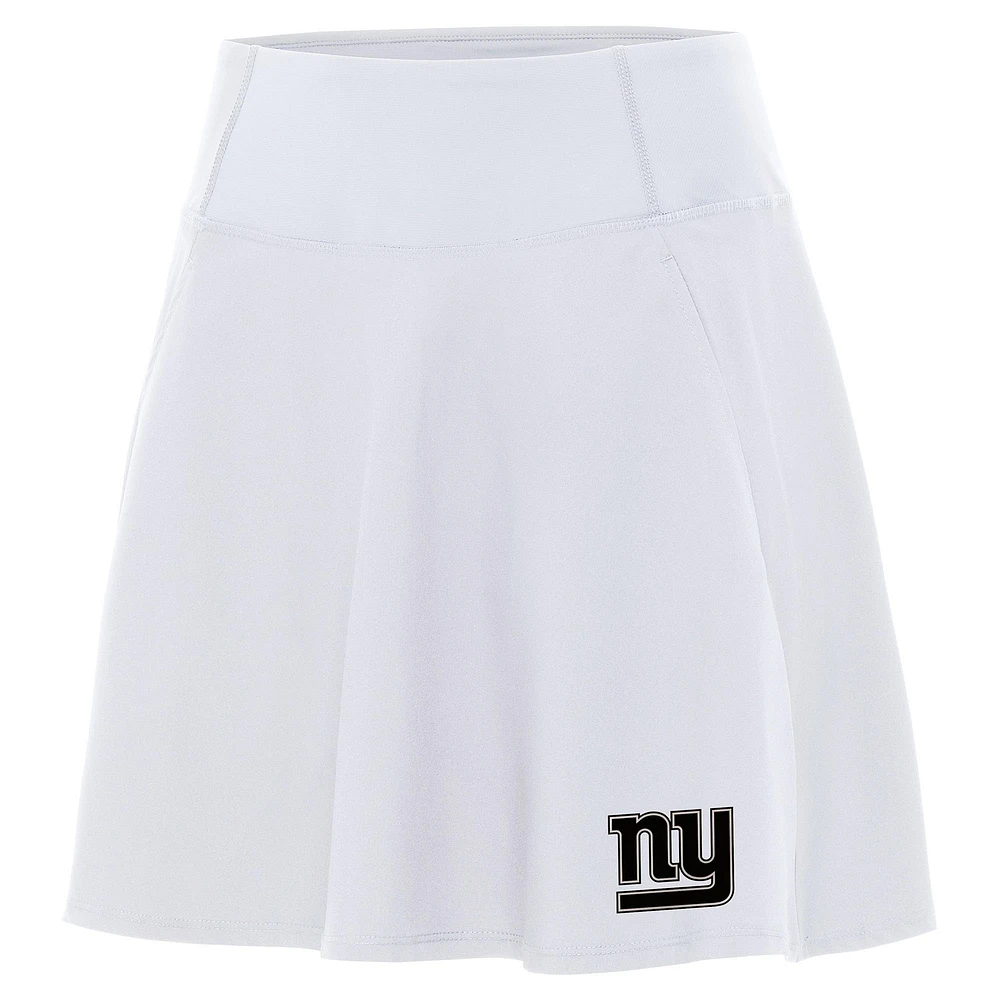 Women's Antigua White New York Giants Brushed Carbon Chip Skort