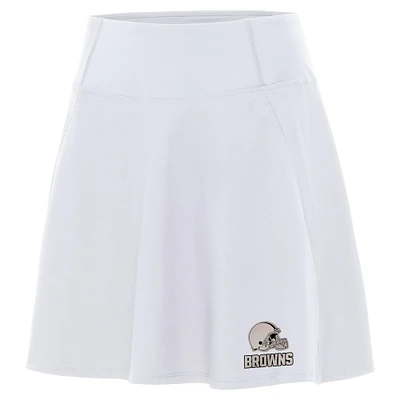 Women's Antigua White Cleveland Browns Brushed Carbon Chip Skort