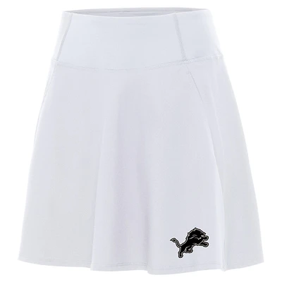 Women's Antigua White Detroit Lions Brushed Carbon Chip Skort