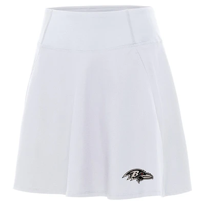 Women's Antigua White Baltimore Ravens Brushed Carbon Chip Skort