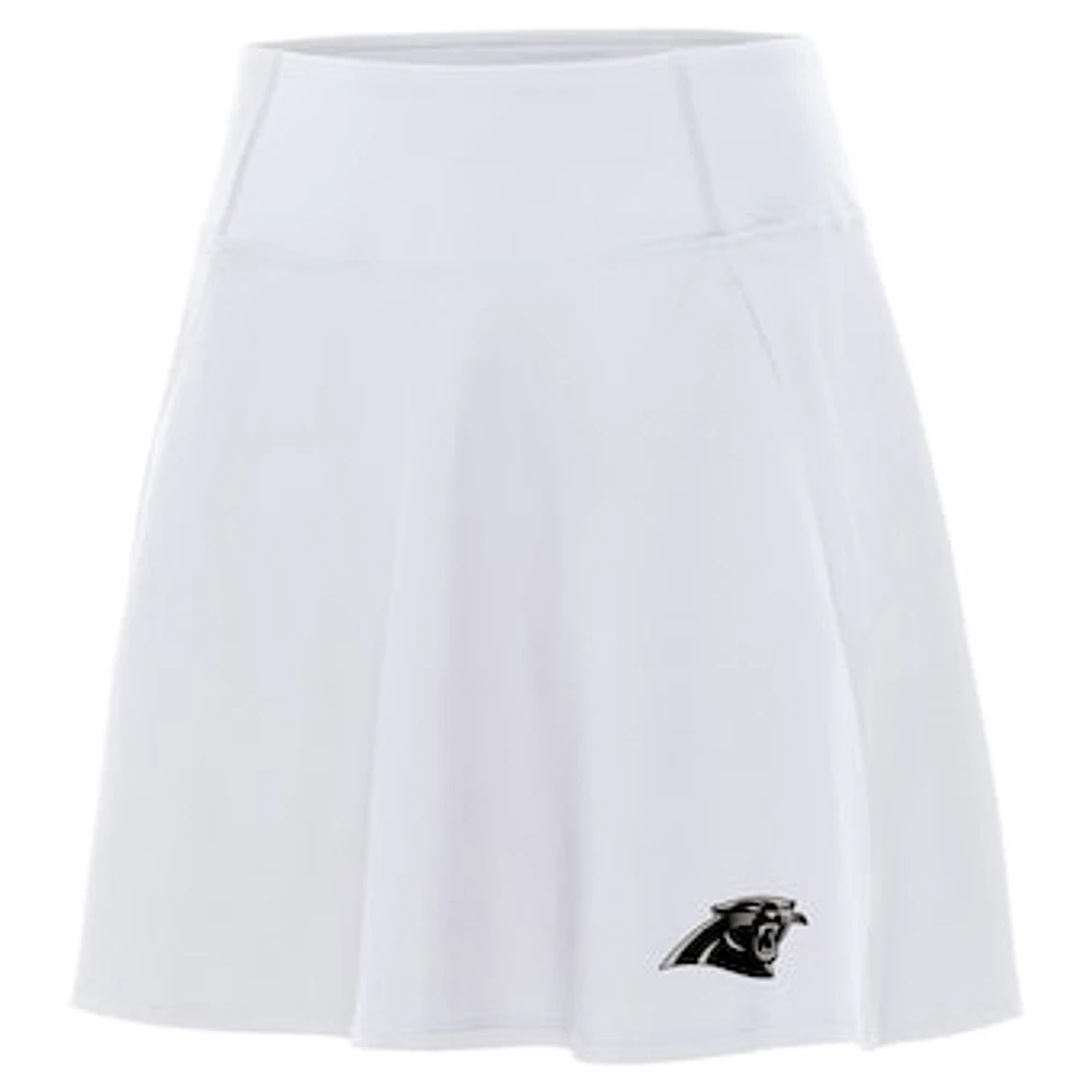 Women's Antigua White Carolina Panthers Brushed Carbon Chip Skort