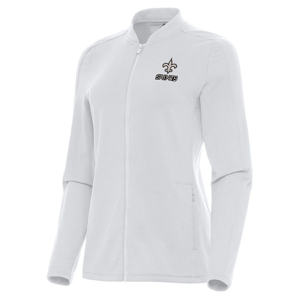 Women's Antigua New Orleans Saints Continual Full-Zip Jacket