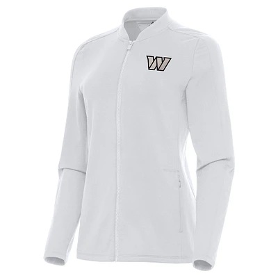 Women's Antigua White Washington Commanders Continual Full-Zip Jacket