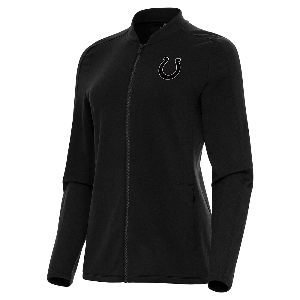 Women's Antigua Black Indianapolis Colts Continual Full-Zip Jacket