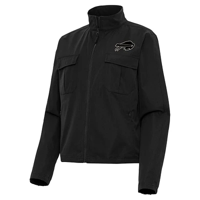 Women's Antigua Buffalo Bills Brushed Carbon Even Par Full-Zip Jacket