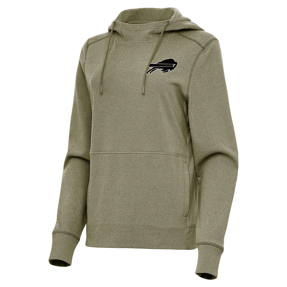 Women's Antigua Olive Buffalo Bills Justice Pullover Hoodie