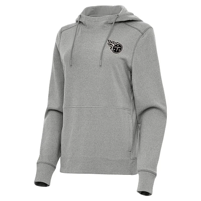 Women's Antigua Heather Gray Tennessee Titans Justice Pullover Hoodie