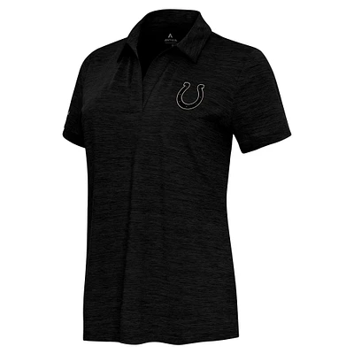 Women's Antigua Heather Black Indianapolis Colts Layout V-Neck Polo